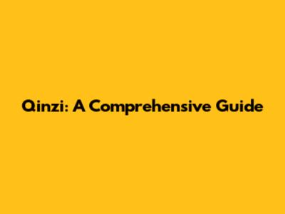 Qinzi: A Comprehensive Guide