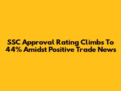 SSC Approval Rating Climbs To 44% Amidst Positive Trade News