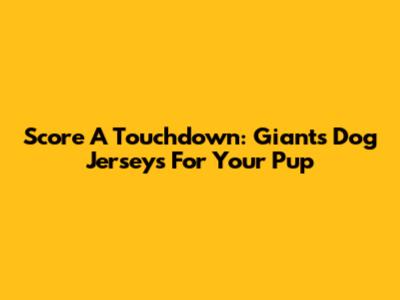 Score A Touchdown: Giants Dog Jerseys For Your Pup