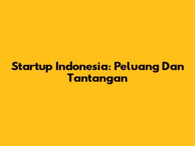 Startup Indonesia: Peluang Dan Tantangan