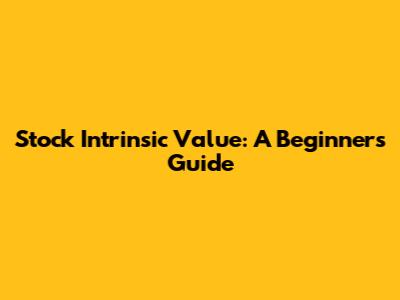 Stock Intrinsic Value: A Beginner's Guide