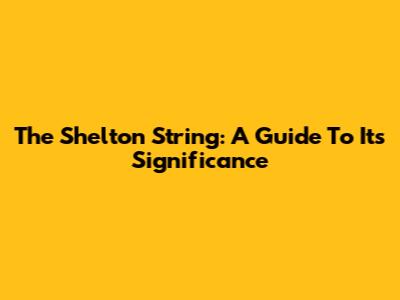 The Shelton String: A Guide To Its Significance