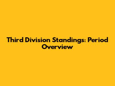 Third Division Standings: Period Overview