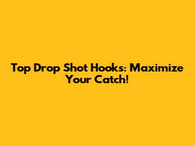 Top Drop Shot Hooks: Maximize Your Catch!