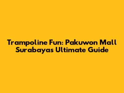 Trampoline Fun: Pakuwon Mall Surabaya's Ultimate Guide