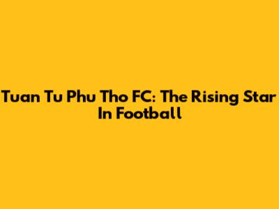 Tuan Tu Phu Tho FC: The Rising Star In Football
