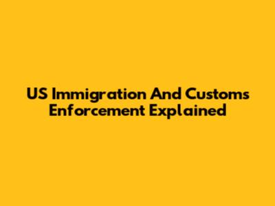 US Immigration And Customs Enforcement Explained