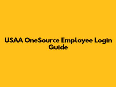 USAA OneSource Employee Login Guide