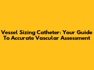Vessel Sizing Catheter: Your Guide To Accurate Vascular Assessment