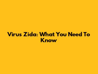 Virus Zida: What You Need To Know