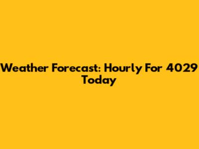Weather Forecast: Hourly For 4029 Today
