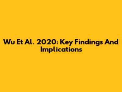 Wu Et Al. 2020: Key Findings And Implications