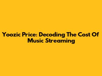 Yoozic Price: Decoding The Cost Of Music Streaming