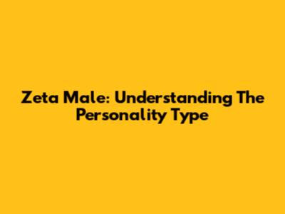 Zeta Male: Understanding The Personality Type